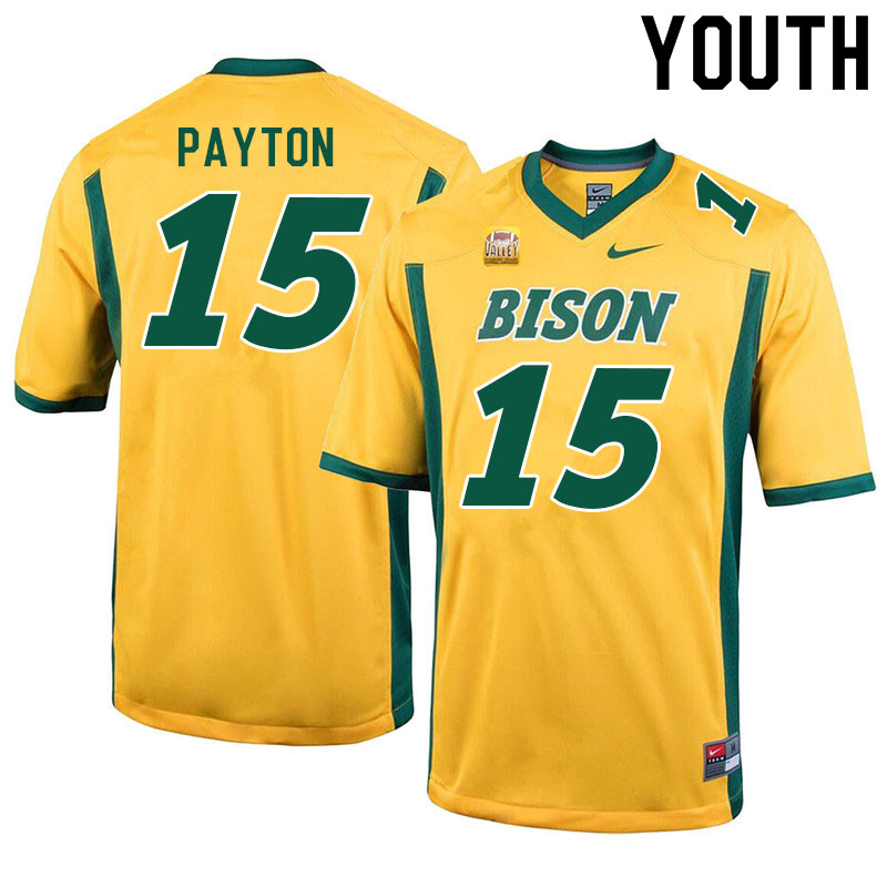 Youth #15 Cole Payton North Dakota State Bison College Football Jerseys Sale-Yellow - Click Image to Close